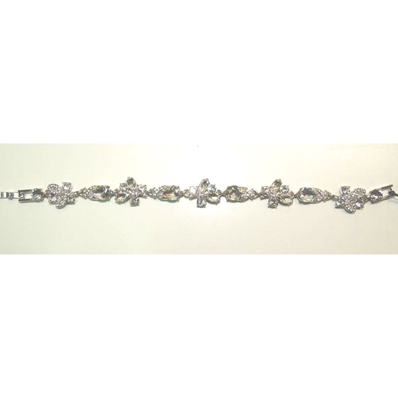 Givenchy Silver-Tone Crystal Floral Bracelet With Box Clasp - Picture 3 of 6